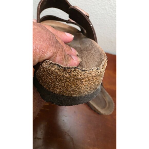 Birkenstock Arizona Unisex Brown Leather Sandals Size 40 - Picture 8 of 8